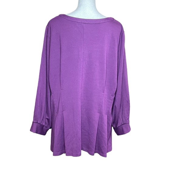 Eloquii Casual Pullover Flowy Blouse Balloon Sleeves Purple Womens Plus‎ Size 20 - Picture 6 of 12